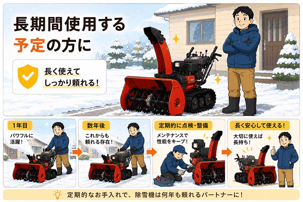 長期間使用する除雪機